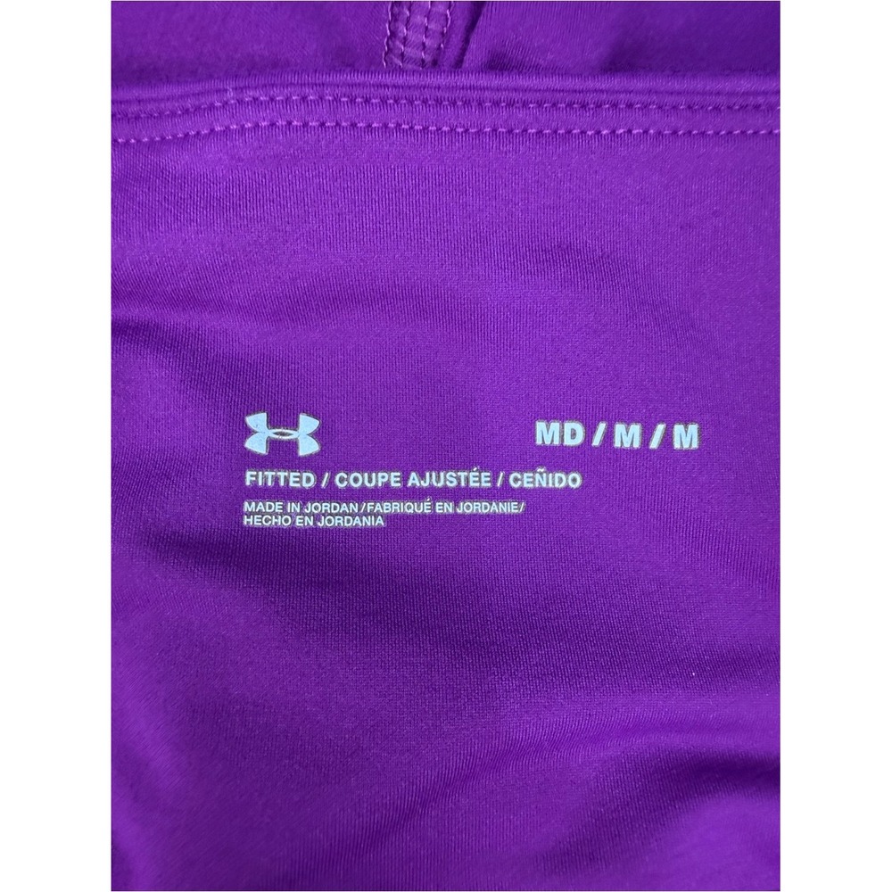 UNDER‎ ARMOUR WOMENS LEGGINGS Purple Magenta Cropped Capri Medium - Picture 3 of 7